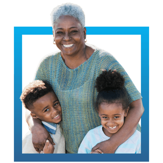 Graphic of grandmother with grandchildren